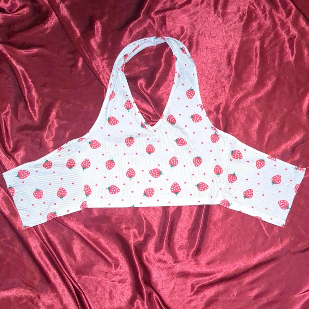 Strawberry Print Halter Top